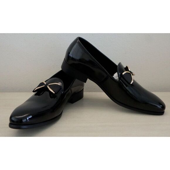 Moretti Black Label M31720 Men Sz 8 Black Patent Leather Dylan Dress Shoes - Picture 10 of 12